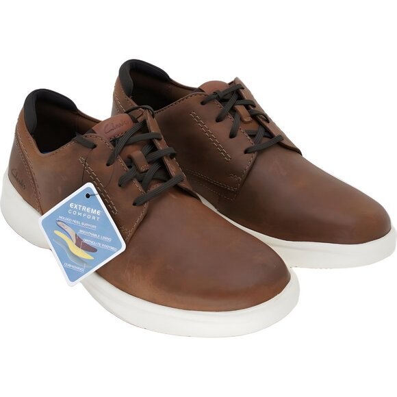 Clarks Bradle Plain Light Brown Leather Casual Shoes Men's US 12M - Picture 4 of 6